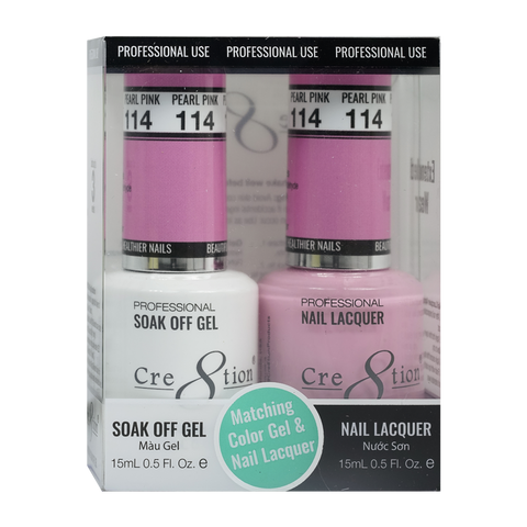 CRE8TION MATCHING COLOR GEL & NAIL LACQUER - 114 Pearl Pink