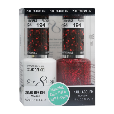 CRE8TION MATCHING COLOR GEL & NAIL LACQUER - 194 Fireworks