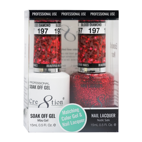 CRE8TION MATCHING COLOR GEL & NAIL LACQUER - 197 Blood Diamond