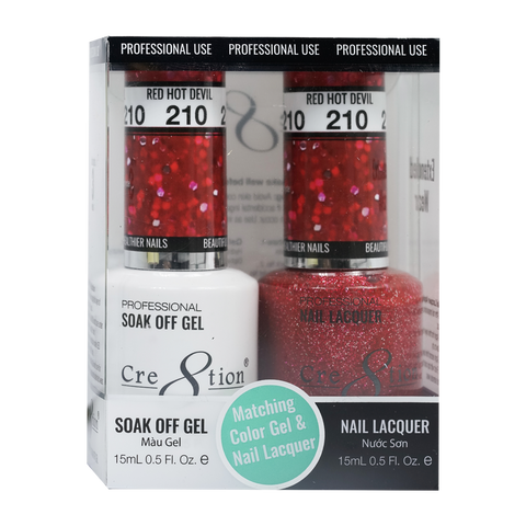 CRE8TION MATCHING COLOR GEL & NAIL LACQUER - 210 Red Hot Devil