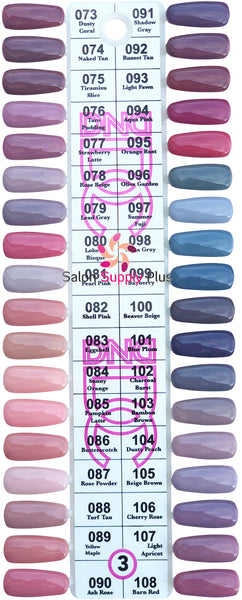 DC003- DC GEL DUO SET  - COLOR CHART #3 - 073 TO 108 - 36 COLORS