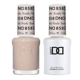 858 -  DND DUO GEL - SHEER COLLECTION 2023 - SANDY NUDE