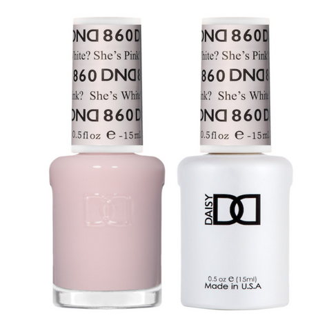 860 -  DND DUO GEL - SHEER COLLECTION 2023 - SHE'S WHITE? SHE'S PINK?