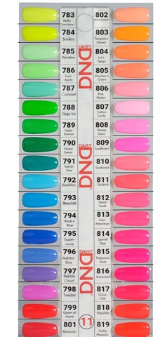 DND DUO GEL SPRING 2022 - CHART 11 - #783 TO #819 (ALL 36 COLORS) WITH FREE COLOR CHART