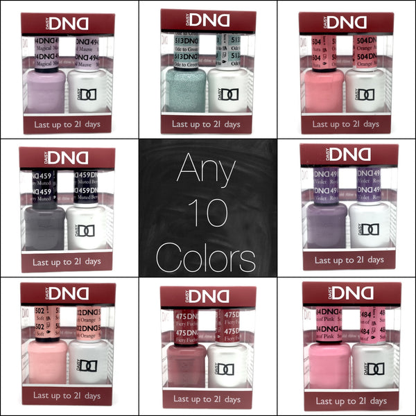 001 - DND Duo Gel - Any 10 Colors of your choice- (DND COLORS #401 TO 782 ONLY)