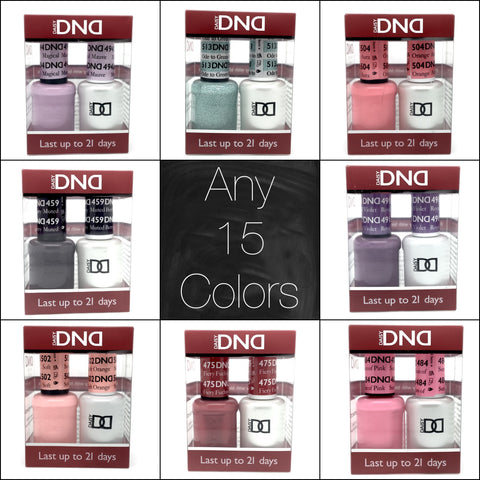 001 - DND Duo Gel - Any 15 Colors of your choice- (DND COLORS #401 TO 782 ONLY)