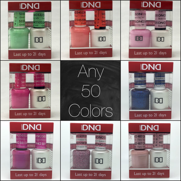 001 - DND Duo Gel - Any 50 Colors of your choice- (DND COLORS #401 TO 782 ONLY)
