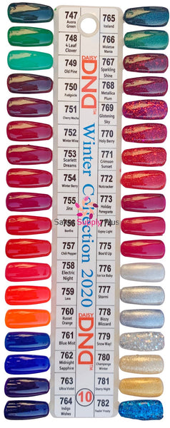 0010 DND DUO GEL SET  - COLOR CHART #10 - 747 to 782 - Winter Collection 2020 - (36 COLORS)