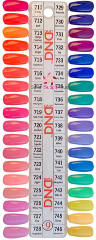 0009 - DND DUO GEL SET  - COLOR CHART #9 -711 to 746 - (36 COLORS)