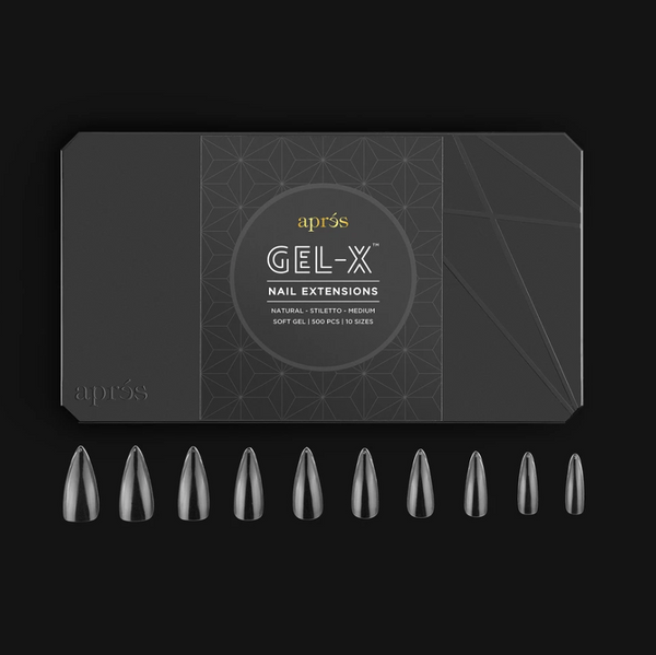 Apres Gel X - Natural Stiletto Medium - Box of 500 Nail Tips - S0006