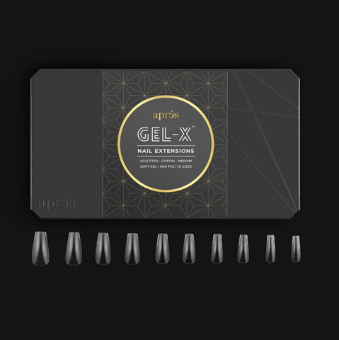Apres Gel X - VERSION 1 -Sculpted Square Medium - Box of 500 Nail Tips -(NO SIZE #00 OR HALF SIZES)