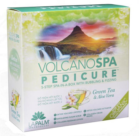 LA PALM - VOLCANO SPA - 5 STEP PEDICURE SPA IN A BOX - GREEN TEA & ALOE VERA