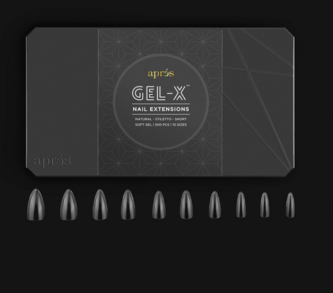Apres Gel X - Natural Stiletto Short  - Box of 500 Nail Tips - S0167