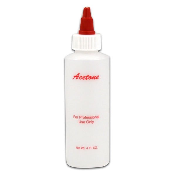 Empty Plastic Printed Acetone Bottle - 4 fl oz (Pack of 6)