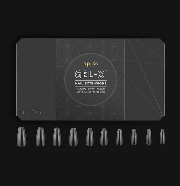 Apres Gel X - Natural Coffin Medium - Box of 500 Nail Tips -S0164